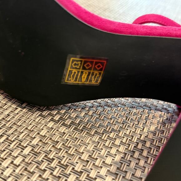 JEFFREY CAMPBELL NWOB Pop-Star-B Block Heel Fuchsia Pink Gold Suede Sandals 10 - Picture 6 of 8